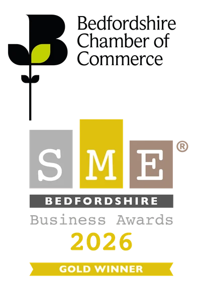 SME Bedfordshire Business Awards 2026 Gold Winner, Bedfordshire Chamber of Commerce